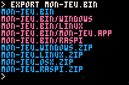 Utilisation de la commande export