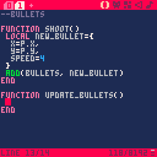 Création de la fonction Update bullets